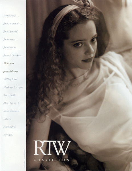 RTW add,  Charleston Weddings Magazine, © OlliWendelin.com
